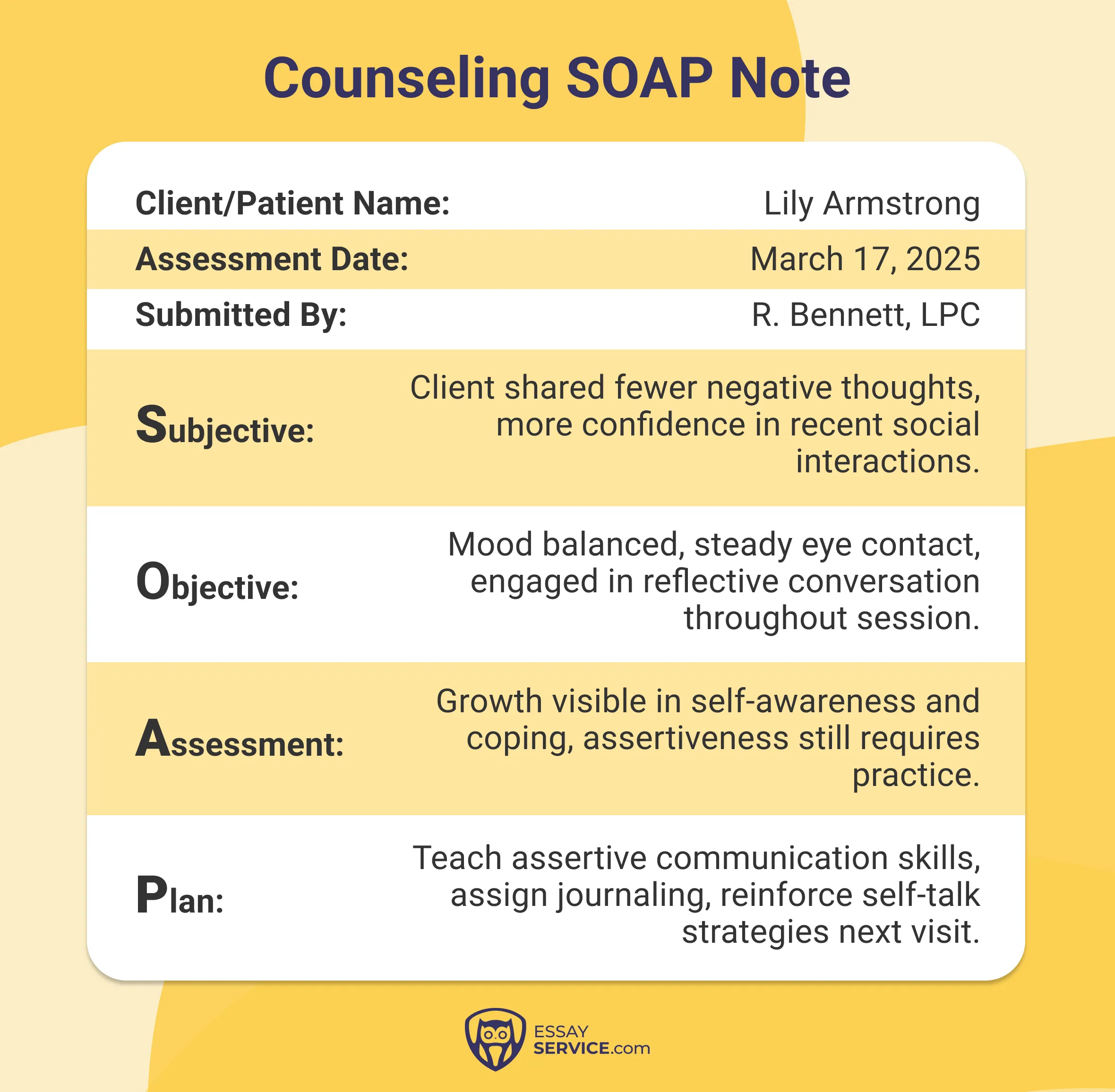 counseling soap note